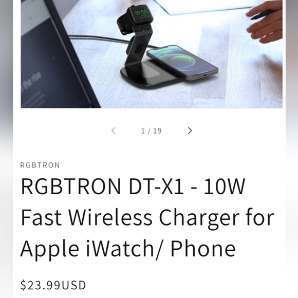 LAX DC 5V / 2A DC 9V / 1.67A Fast Wireless Charger for Apple iwatch/ Phone. - Picture 11 of 12